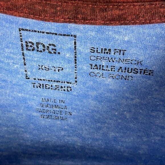 Urban Outfitters BDG Short Sleeve Colourblock Tee Size XS T-Shirt Blue Red‎ Tee - Picture 2 of 7
